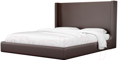 Двуспальная кровать Mebelico Ларго 23 / 58184 (экокожа, коричневый)