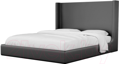 Двуспальная кровать Mebelico Ларго 23 / 59012 (экокожа, черный)