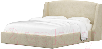 Двуспальная кровать Mebelico Лотос 24 / 58187 (микровельвет, бежевый)