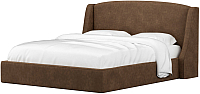 Двуспальная кровать Mebelico Лотос 24 / 58849 (микровельвет, коричневый) - 
