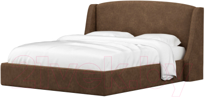 Двуспальная кровать Mebelico Лотос 24 / 58849 (микровельвет, коричневый)