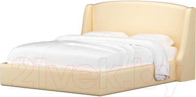 Двуспальная кровать Mebelico Лотос 24 / 58851 (экокожа, бежевый)