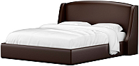 Двуспальная кровать Mebelico Лотос 24 / 58853 (экокожа, коричневый) - 