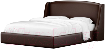 Двуспальная кровать Mebelico Лотос 24 / 58853 (экокожа, коричневый)