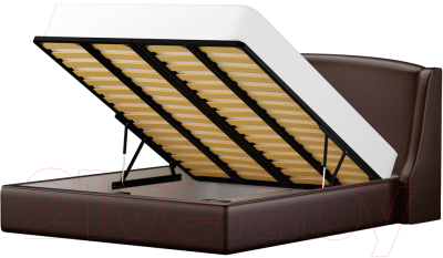 Двуспальная кровать Mebelico Лотос 24 / 58853 (экокожа, коричневый)