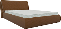 Двуспальная кровать Mebelico Принцесса 25 / 58800 (микровельвет, коричневый) - 