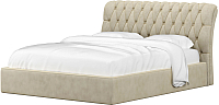 Двуспальная кровать Mebelico Сицилия 26 / 58135 (микровельвет, бежевый) - 