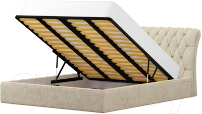 Двуспальная кровать Mebelico Сицилия 26 / 58135 (микровельвет, бежевый)