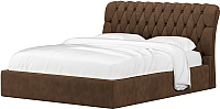 Двуспальная кровать Mebelico Сицилия 26 / 58809 (микровельвет, коричневый) - 