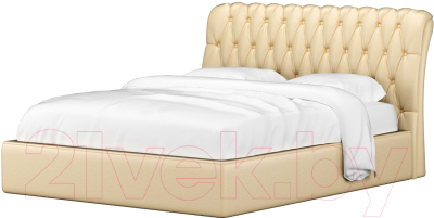 Двуспальная кровать Mebelico Сицилия 26 / 58811 (экокожа, бежевый)