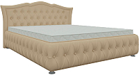 Двуспальная кровать Mebelico Герда 27 / 58380 (экокожа, бежевый) - 