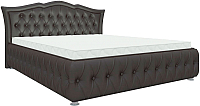 Двуспальная кровать Mebelico Герда 27 / 58384 (экокожа, коричневый) - 