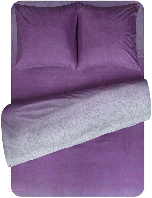 Комплект постельного белья Amore Mio Мако-сатин Grade Микрофибра Евро / 93949 (серый/сиреневый/голубой/фиолет)