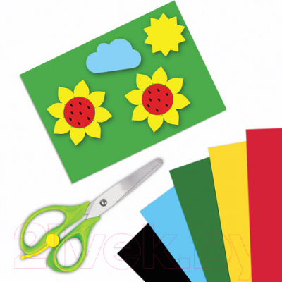 Набор цветного картона Brauberg Мелованный цветы / 113550