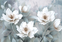 Фотообои листовые Vimala 3D белые цветы (270x400) - 