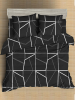 Комплект постельного белья Amore Mio Мако-сатин Geo Микрофибра Евро / 93092 (черный/белый) - 