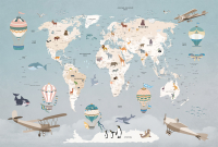 Фотообои листовые Vimala Карта мира (270x400) - 