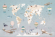 Фотообои листовые Vimala Карта мира (270x400) - 