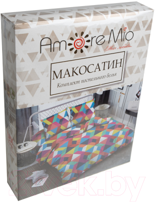 Комплект постельного белья Amore Mio Мако-сатин Montage Микрофибра Евро 24608 / 93955 (розовый/синий/зеленый/белый)