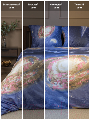 Комплект постельного белья Amore Mio Мако-сатин Space Микрофибра Евро / 92927 (синий)