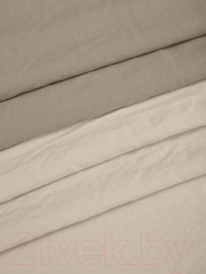 Комплект постельного белья Amore Mio Мако-сатин Оникс Микрофибра Евро / 23528 (бежевый)