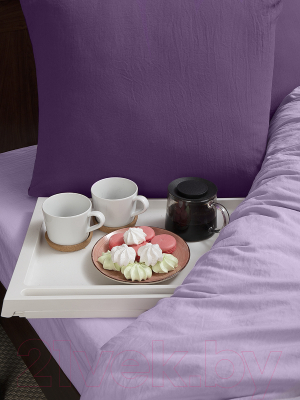 Комплект постельного белья Amore Mio Мако-сатин Гранат Микрофибра Евро / 23524 (фиолетовый/сиреневый)