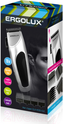 Машинка для стрижки волос Ergolux ELX-HC03-C42 / 13960 (серебристый)