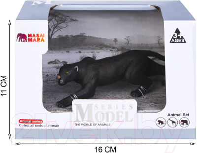 Фигурка коллекционная Masai Mara Мир диких животных. Черная пантера на охоте / MM211-102