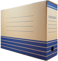 Коробка архивная Koroboff 100мм / оф100б (бурый/синий) - 