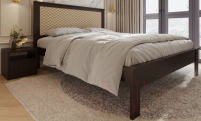 Двуспальная кровать BAMA Георг (180x200, венге/экокожа)