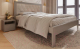 Двуспальная кровать BAMA Георг (180x200, серый/велюр+стразы) - 