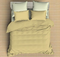 Комплект постельного белья Amore Mio Сатин однотонный Vanilla Евро / 24961 (желтый/светло-зеленый) - 