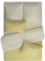 Комплект постельного белья Amore Mio Сатин однотонный Vanilla Евро / 24926 (желтый/светло-зеленый) - 