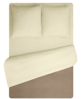 Комплект постельного белья Amore Mio Сатин однотонный Caribou 2сп / 24919 (коричневый/светло-зеленый) - 