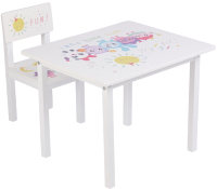 Комплект мебели с детским столом Polini Kids Малышарики 105 S. Солнечный день / 0003127-041 (белый) - 