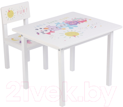 Комплект мебели с детским столом Polini Kids Малышарики 105 S. Солнечный день / 0003127-041 (белый)
