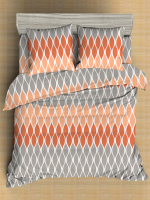 Комплект постельного белья Amore Mio Мако-сатин Pert Микрофибра 2сп / 93960 (серый/оранжевый) - 