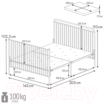 Детская кровать-трансформер Polini Kids Vintage 400 / 0002471.8 (золото)