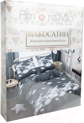 Комплект постельного белья Amore Mio Мако-сатин Black Микрофибра 2сп / 93796 (черный)