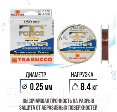 Леска монофильная Trabucco T-Force Special Feeder 150м 0.25мм / 053-63-25