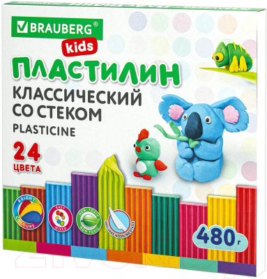 Пластилин Brauberg Kids / 106437 (24цв)