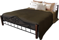 Двуспальная кровать Мебелик Сартон 1 160 (черный/средне-коричневый) - 