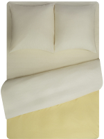 Комплект постельного белья Amore Mio Сатин однотонный Vanilla 2сп / 24913 (желтый/светло-зеленый) - 