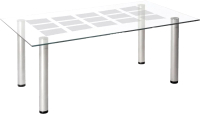 Журнальный столик Мебелик Робер 11М (металлик/стекло прозрачное) - 