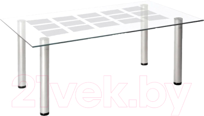 Журнальный столик Мебелик Робер 11М (металлик/стекло прозрачное)
