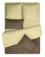 Комплект постельного белья Amore Mio Сатин однотонный Praline Семейный / 24938 (светло-коричневый/желтый) - 