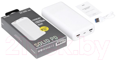 Портативное зарядное устройство TFN Solid 30 PD 30000mAh / TFN-PB-283-WH (белый)