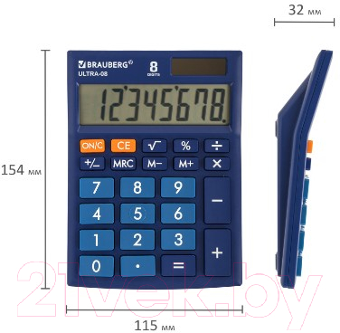 Калькулятор Brauberg Ultra-08-BU / 250508 (синий)