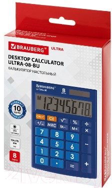 Калькулятор Brauberg Ultra-08-BU / 250508 (синий)