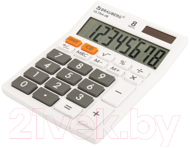 Калькулятор Brauberg Ultra-08-WT / 250512 (белый)